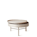 Turning Table, White Oak ø65 cm, Black Chrome