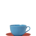 Rhombe Color Tekoppur m. undirskál 39 cl Blá/terracott
