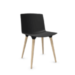 TAC stólur mattsvart plast/hvíttp.eik lakk