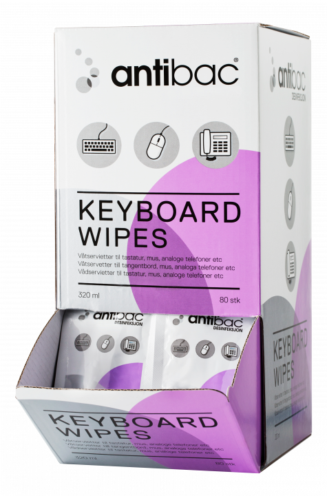 Antibac Keyboard Wipes 80 Stk.