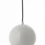 BALL PENDANT GLOSSY PALE GREY Ø18cm
