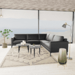 Skyline 2042 Hornasofa | 271x230cm | Svart leður - Semi/Spalt |
