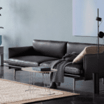 Outline Studio sofa Alu silk black L220cm