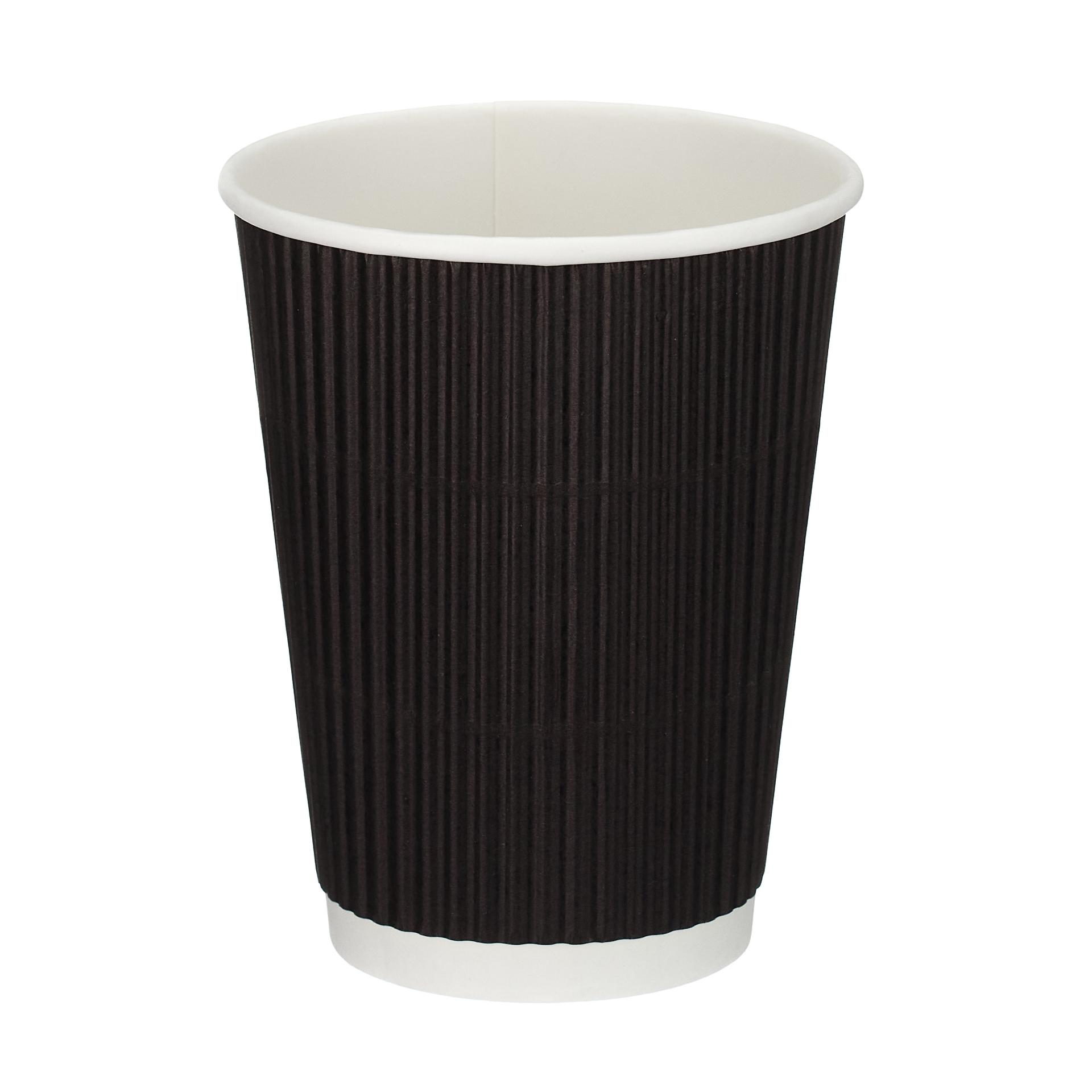 Gp 12Oz Squat Black Ripple Wall Hot Cup (Pe Lined) 25 Stk.