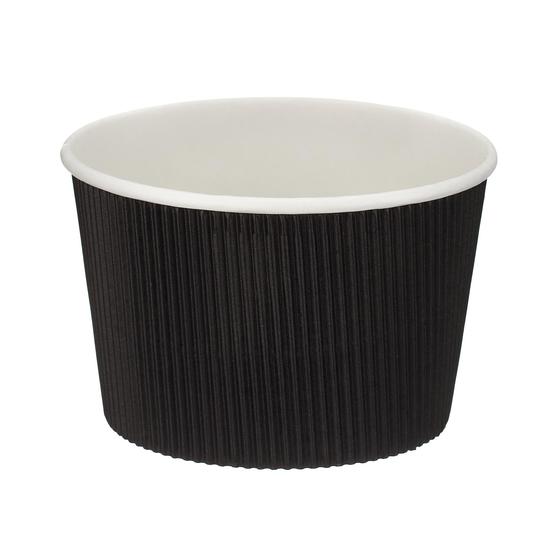 16Oz Black Ripple Soup Pot (Pe Lined) (25Pk)