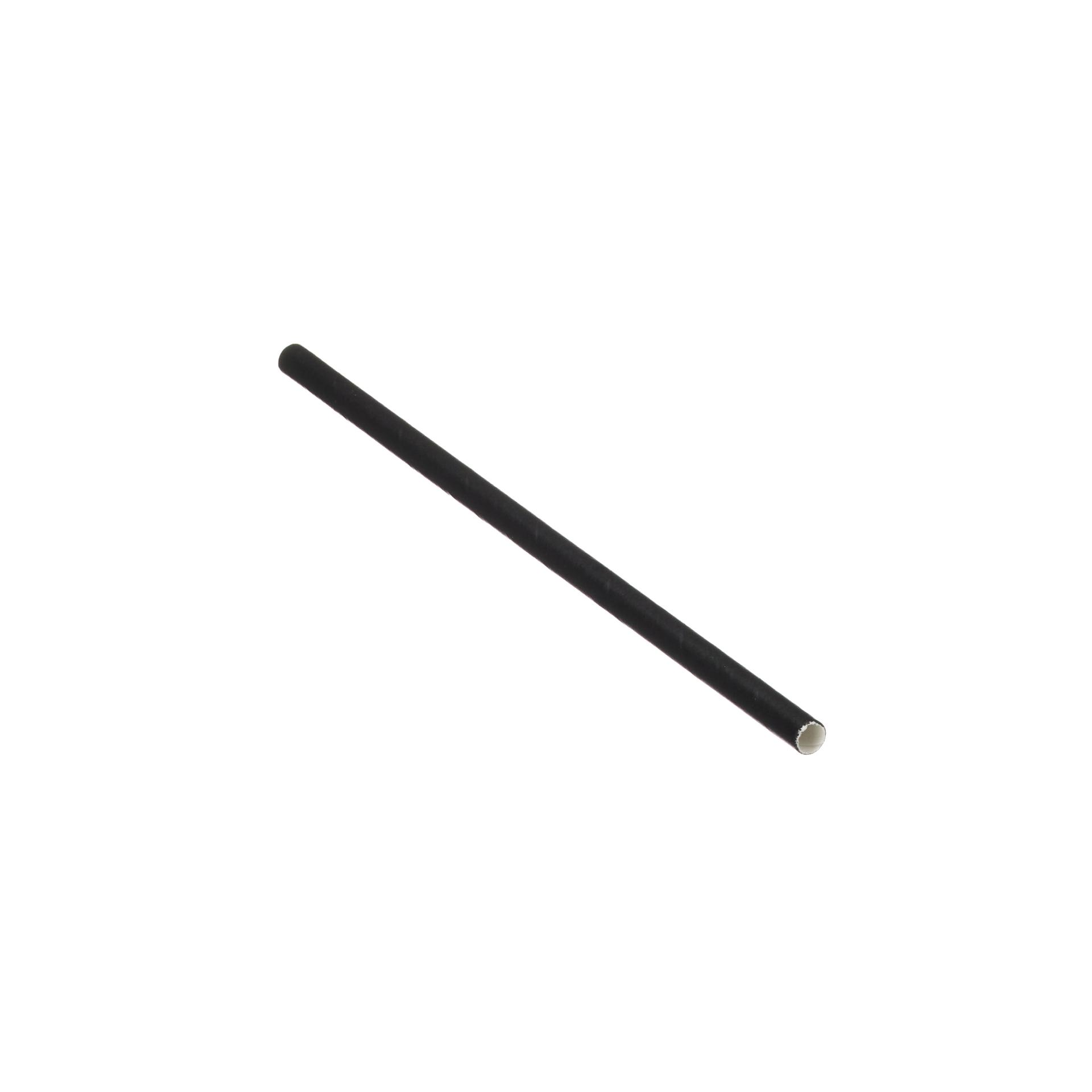 Gp Black Paper Straw 200X6Mm 250 Stk.